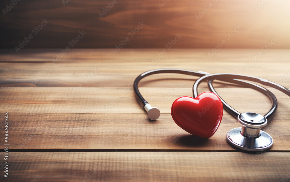 World health day,red heart and stethoscope on old wood table, copy space background for text,medical and healthcare business World health day,red heart and stethoscope on old wood table, copy space background for text,medical and healthcare business