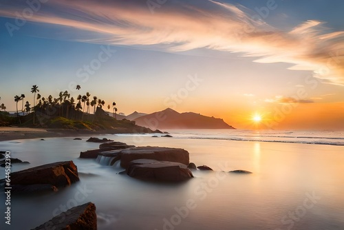 sunset over the river