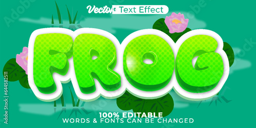 Frog Vector Text Effect Editable Alphabet Green Animal Funny photo