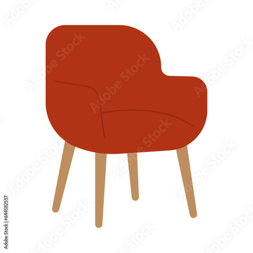 Flat comfortable armchair. Isolated vector illustration