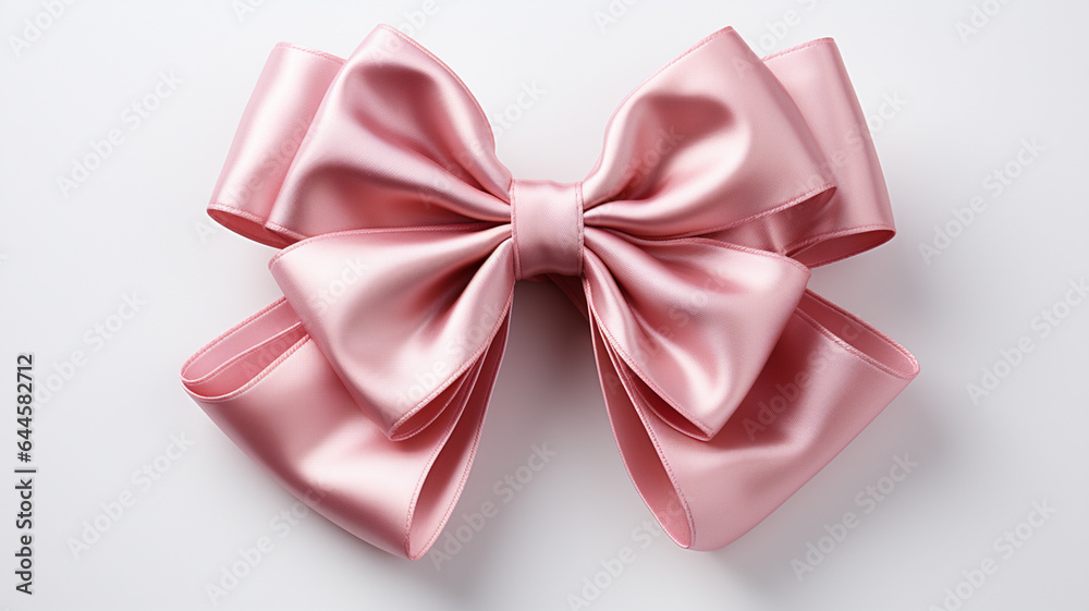 pink ribbon bow isolated on white