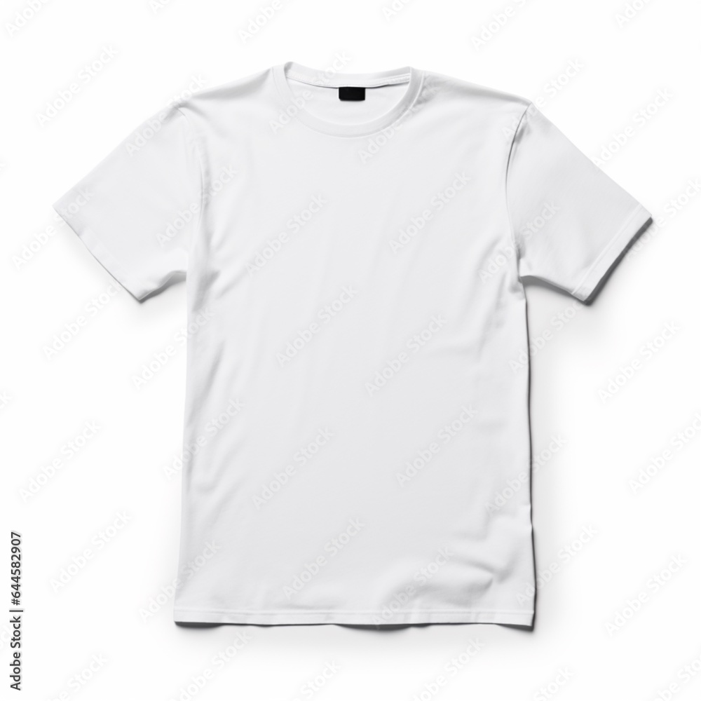 White t-shirt template on white background. AI generated