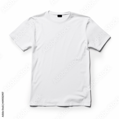 White t-shirt template on white background. AI generated