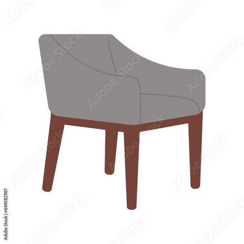 Gray stylish armchair in flat style