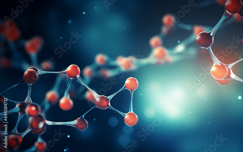 Science background with molecule or atom, abstract structure for science or medical