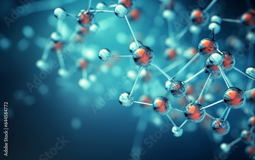 Science background with molecule or atom, abstract structure for science or medical