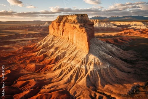 The Buttes of Capitol Reef National Park in United States of America, sandstone Butte in Utah desert valley at sunset, Capitol Reef National Park, Hanksville, United States, AI Generated