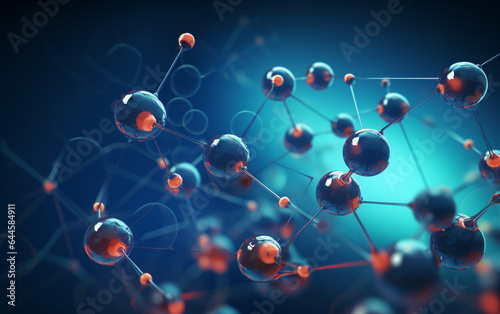 Science background with molecule or atom, abstract structure for science or medical