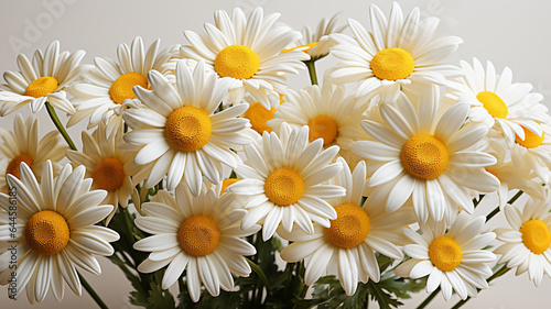 white daisies in the glass vase