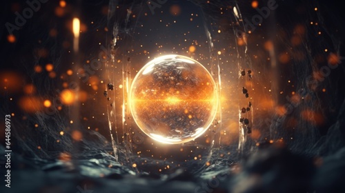 Abstract Background With Particles And Sphere