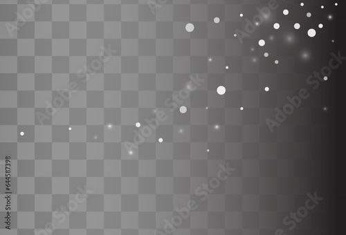 Silver Snow Vector Transparent Background.