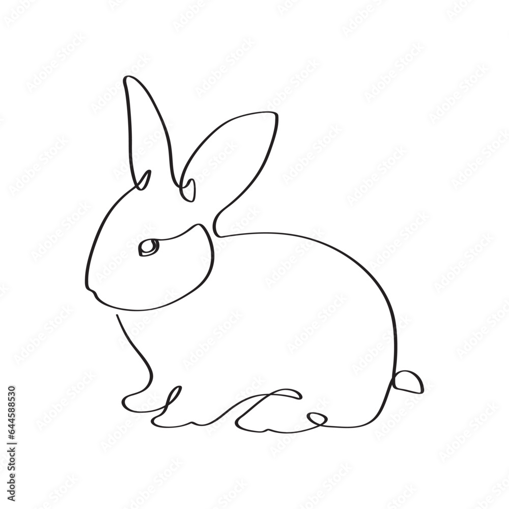 Continuous continuous line art of rabbit linear elegance minimalist outline graphic cute pet animal clip art drawing. Continuous continuous line art of rabbit linear elegance minimalist outline graphic cute pet animal clip art drawing.