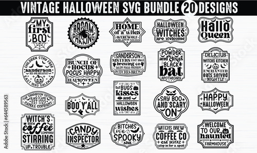 Vintage Halloween SVG Bundle,