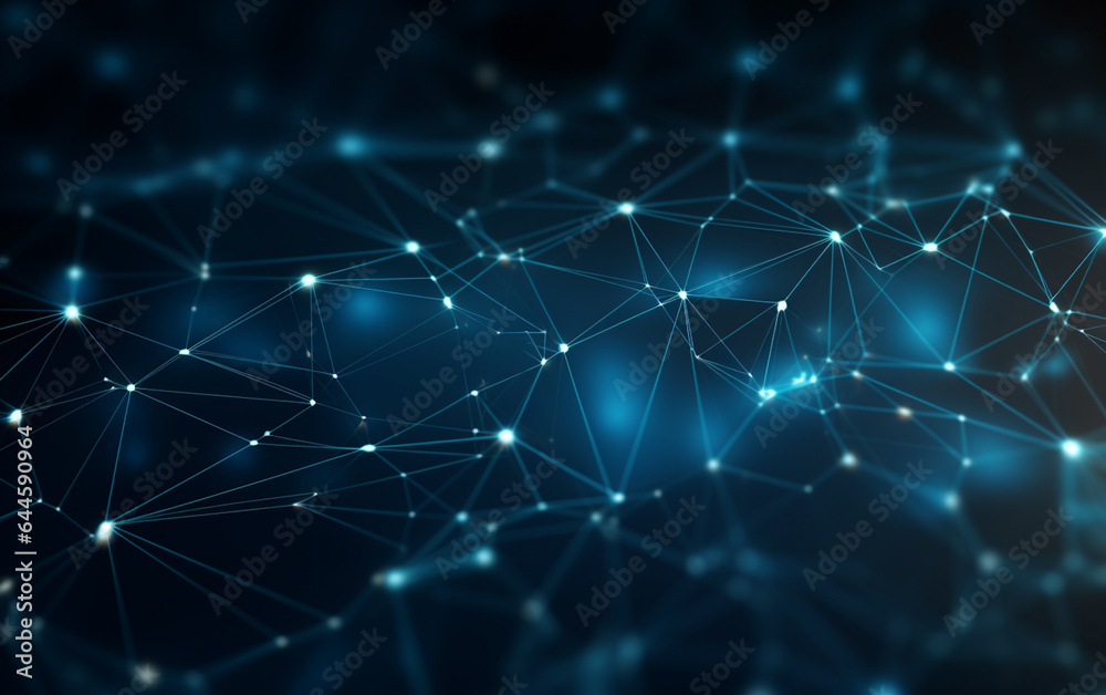 Obraz premium Abstract plexus blue geometrical shapes connection