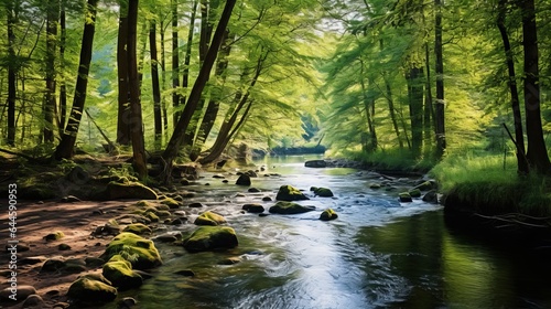 Stream Of Water - Peaceful Forest River Running Nature Brook Trees Fresh Creek