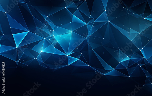 Abstract plexus blue geometrical shapes connection