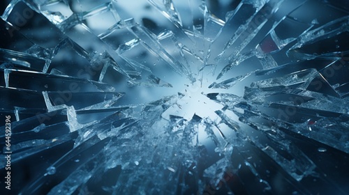 Illustration of a broken glass window in close-up view