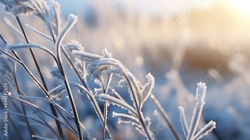 Illustration of a frost-covered plant in close-up © NK