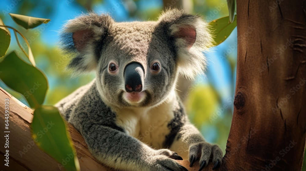 Obraz premium A breathtaking shot of a Koala his natural habitat, showcasing his majestic beauty and strength.