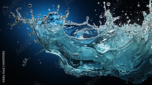 water splash with blue liquid on a black background