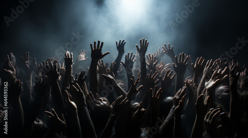 scary zombie hands with dark background. © S...