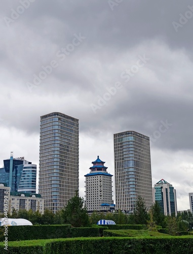  dark clouds over buildings