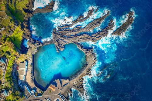 Landscape with natural pool in Cais do Seixal, Madeira island, Portugal