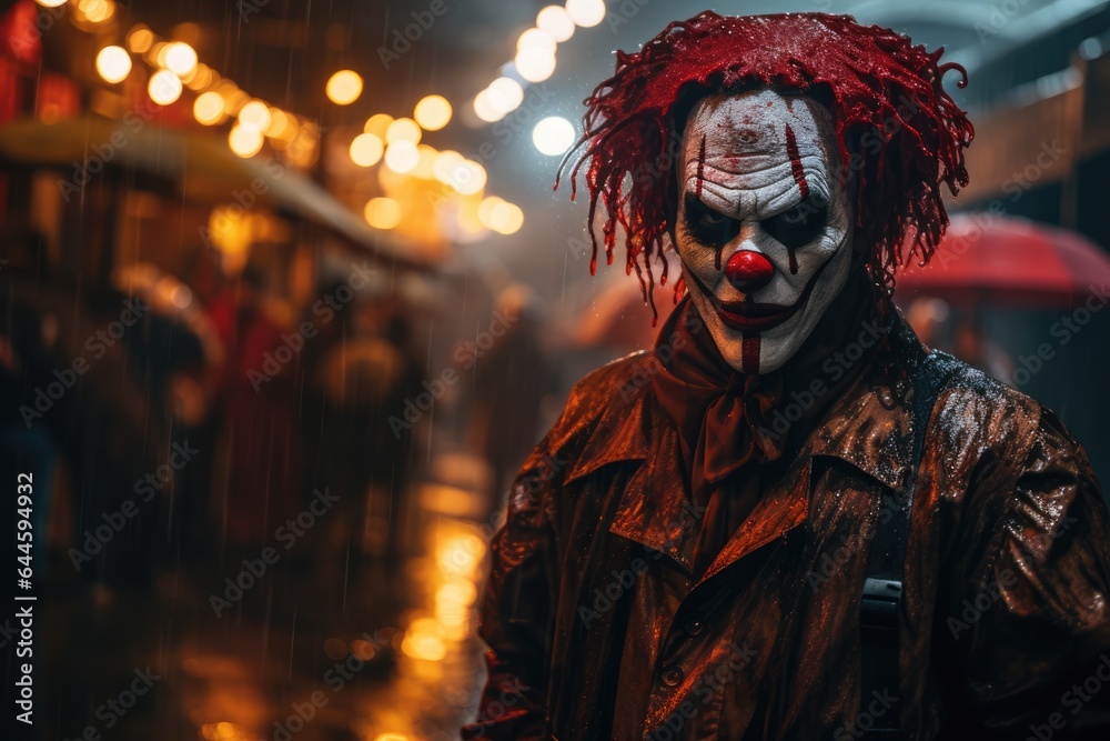 Creepy scary clown for halloween. Creepy scary clown for halloween.
