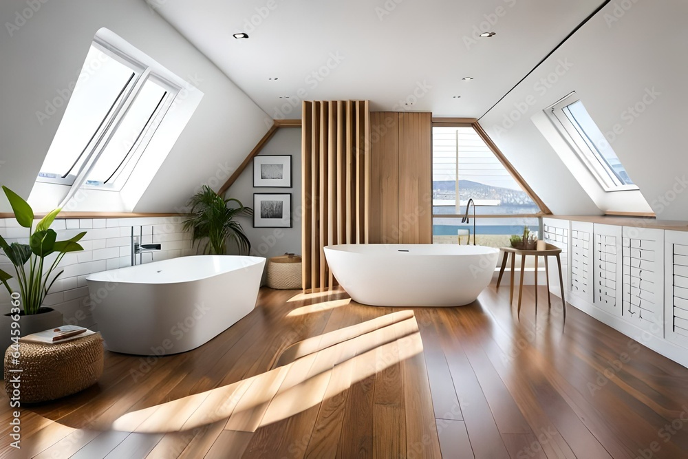Fototapeta premium modern bathroom with furniture