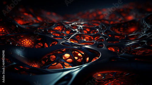 Abstract background with black  3d wave on black background for concept design. Realistic metalic swirl Wave flow