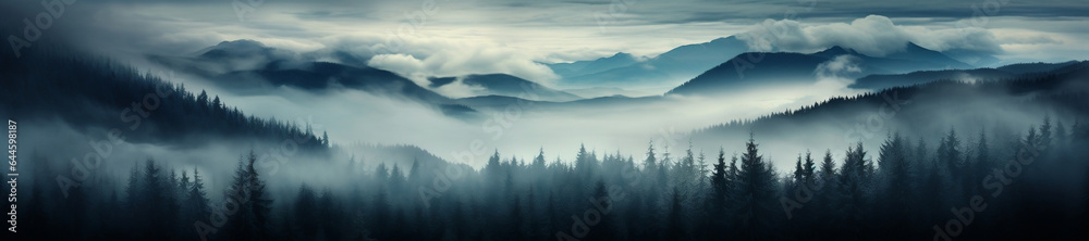 Mystical Serenity: Enchanting Misty Fir Forest