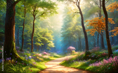 Beautiful fantasy fairy forest, generative ai