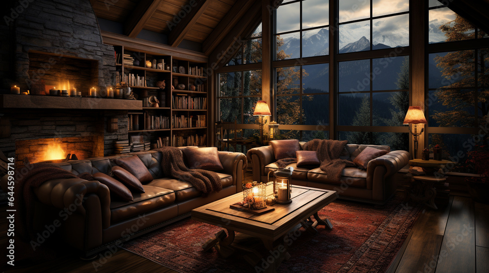 Fototapeta premium interior design of modern loft room