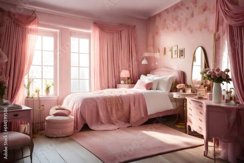 a comfortable bedroom of a girl