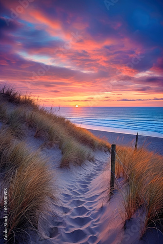 Path at Atlantic Ocean over...