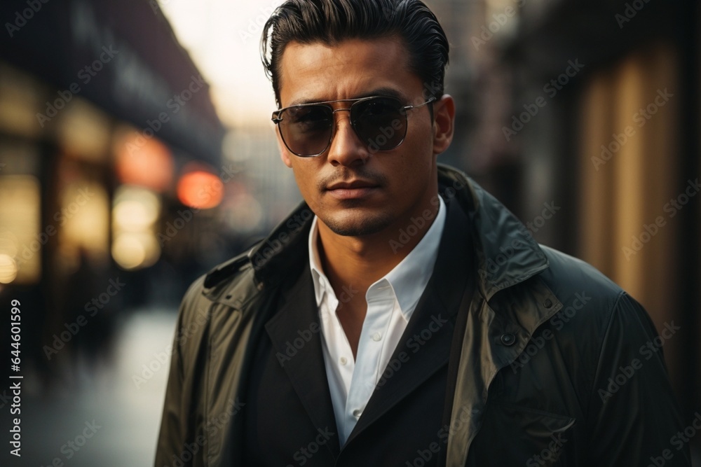 Retrato de homem de negócios com roupa social na cidade Retrato de homem de negócios com roupa social na cidade