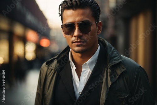 Retrato de homem de negócios com roupa social na cidade  © Ygor