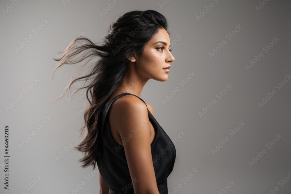 mulher de negócios com cabelo e roupa preta mulher de negócios com cabelo e roupa preta
