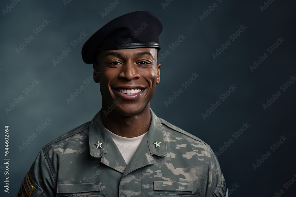 Smiling Serviceman portrait with copy space. Young man Military soldier. Smiling Serviceman portrait with copy space. Young man Military soldier.