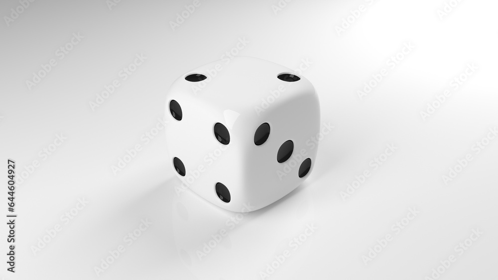 A small dice used for some board games - 3D Illustration A small dice used for some board games - 3D Illustration