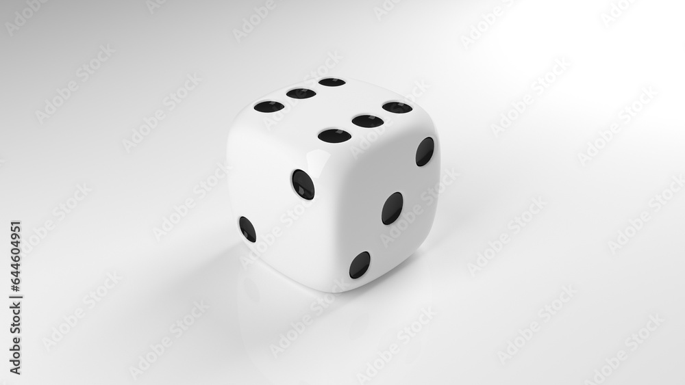 A small dice used for some board games - 3D Illustration A small dice used for some board games - 3D Illustration