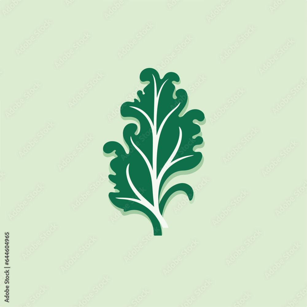 Kale in cartoon, doodle style. 2d vector illustration in logo, icon style.  AI Generative