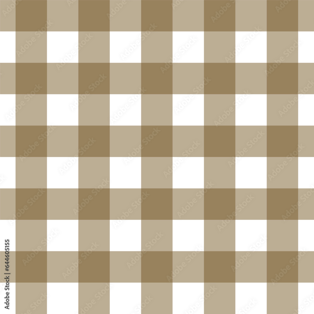 Gingham seamless pattern with brown and white color, checkerboard background, square, tablecloth, Vector illustration. Gingham seamless pattern with brown and white color, checkerboard background, square, tablecloth, Vector illustration.