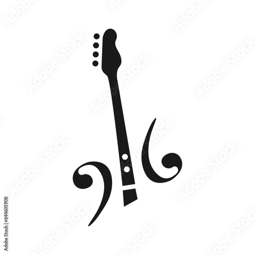Bass Guitar Music Logo
