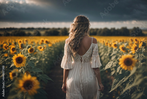 girl in a sunflower field