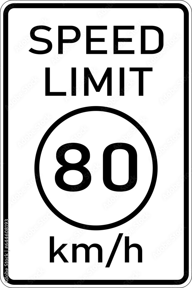 Vector graphic of a usa kph Speed Limit highway sign. It consists of the wording Speed Limit and the actual limit in a circle all in a white rectangle Vector graphic of a usa kph Speed Limit highway sign. It consists of the wording Speed Limit and the actual limit in a circle all in a white rectangle