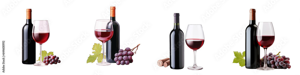 Red Wine clipart collection, vector, icons isolated on transparent background