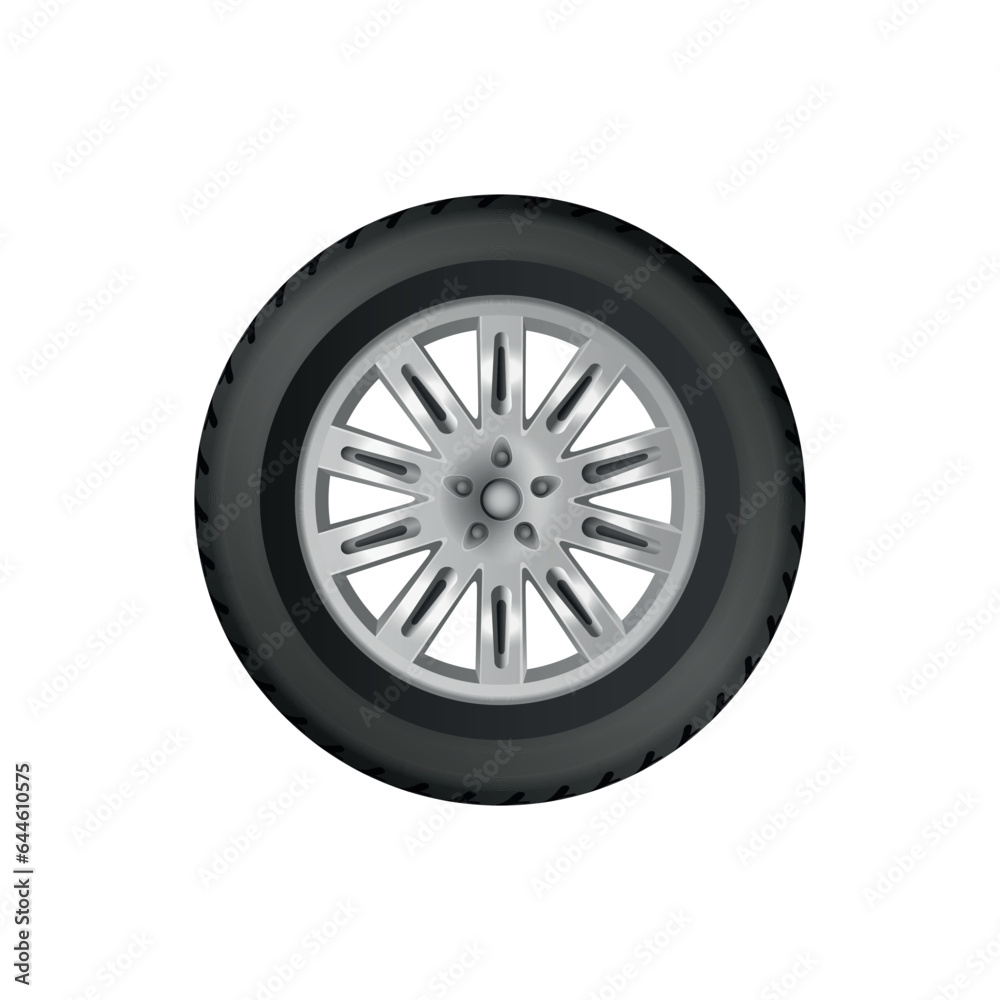 vector illustration. sign or icon. tire. wheel for the car. circle. repair. transport. auto