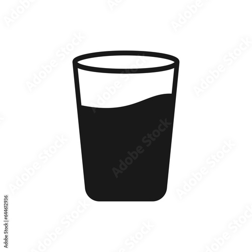 Water glass icon vector. Drink glass flat pictogram. Drink glass symbol