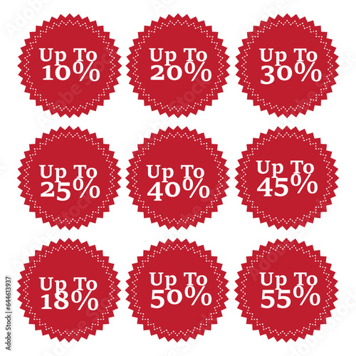Best choice, order now, special offer, new and big sale banners. Red ribbons, tags and stickers. Vector illustration